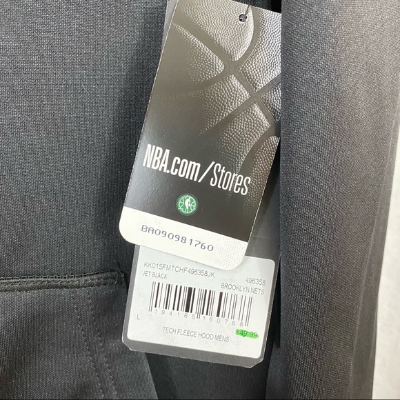 ‘47 Brand Brooklyn Nets NBA Tech Fleece Hooded Pullover Men’s Large - Picture 3 of 5